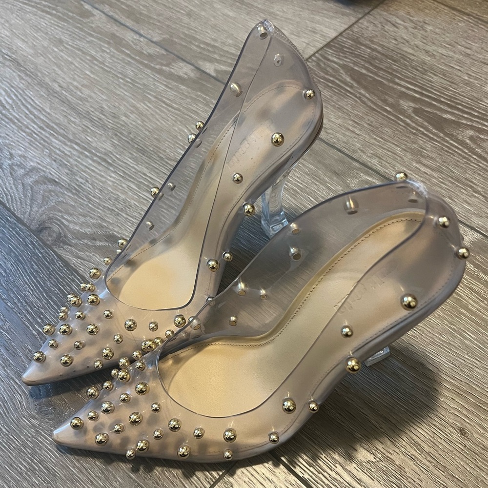 Cult Gaia pvc Transparent Studded Heels